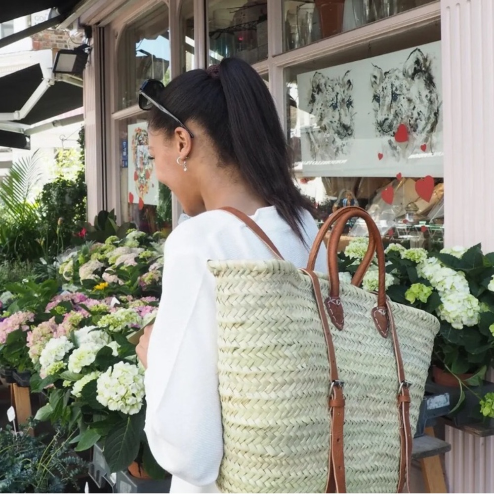 Franki Resort Straw Basket Backpack
